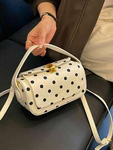 女款時尚單肩斜挎包，休閒百搭小方型手提包，適合外出、旅行、購物 - 白色 - 查看 3