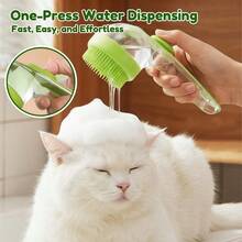 1pc Upgraded Pet Bathing & Grooming Brush With Soap Dispenser - 2-In-1 Shampoo Dispenser And Massage Brush, Soft Silicone Bristles, Pet Bathing & Grooming Massage Brush, Suitable For Dogs & Cats, Fits All Hair Types - Multicolor - View 9