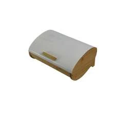 35x26x16cm Clear Transparent Lid Bamboo Bread Box, Modern Minimalist Roll Top Bread Bin Organizer For Kitchen Countertop - Clear - View 5