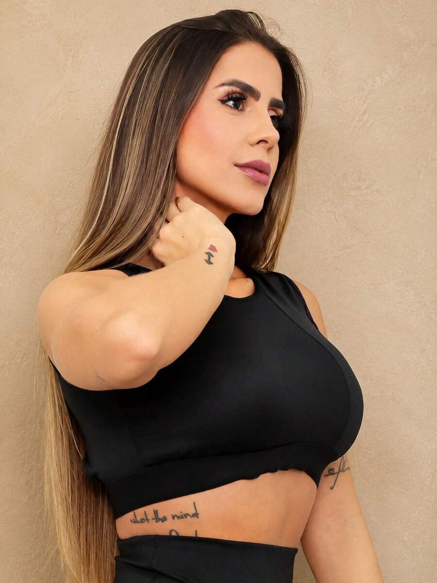 Women Sports Tees & Tanks - Negro - Ver 1