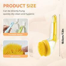 1pc Upgraded Pet Bathing & Grooming Brush With Soap Dispenser - 2-In-1 Shampoo Dispenser And Massage Brush, Soft Silicone Bristles, Pet Bathing & Grooming Massage Brush, Suitable For Dogs & Cats, Fits All Hair Types - Multicolor - View 5