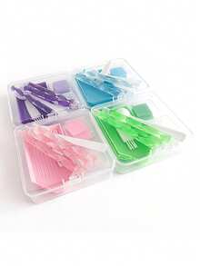 مجموعة أدوات وإكسسوارات الرسم بالألماس، تشمل صندوق تخزين محمول، قلم ألماس مريح، شمع مربع وصينية فرز، مجموعة حرفية للمبتدئين البالغين، متوفرة باللون الوردي والبنفسجي والأزرق والأخضر - A - مشاهدة 4
