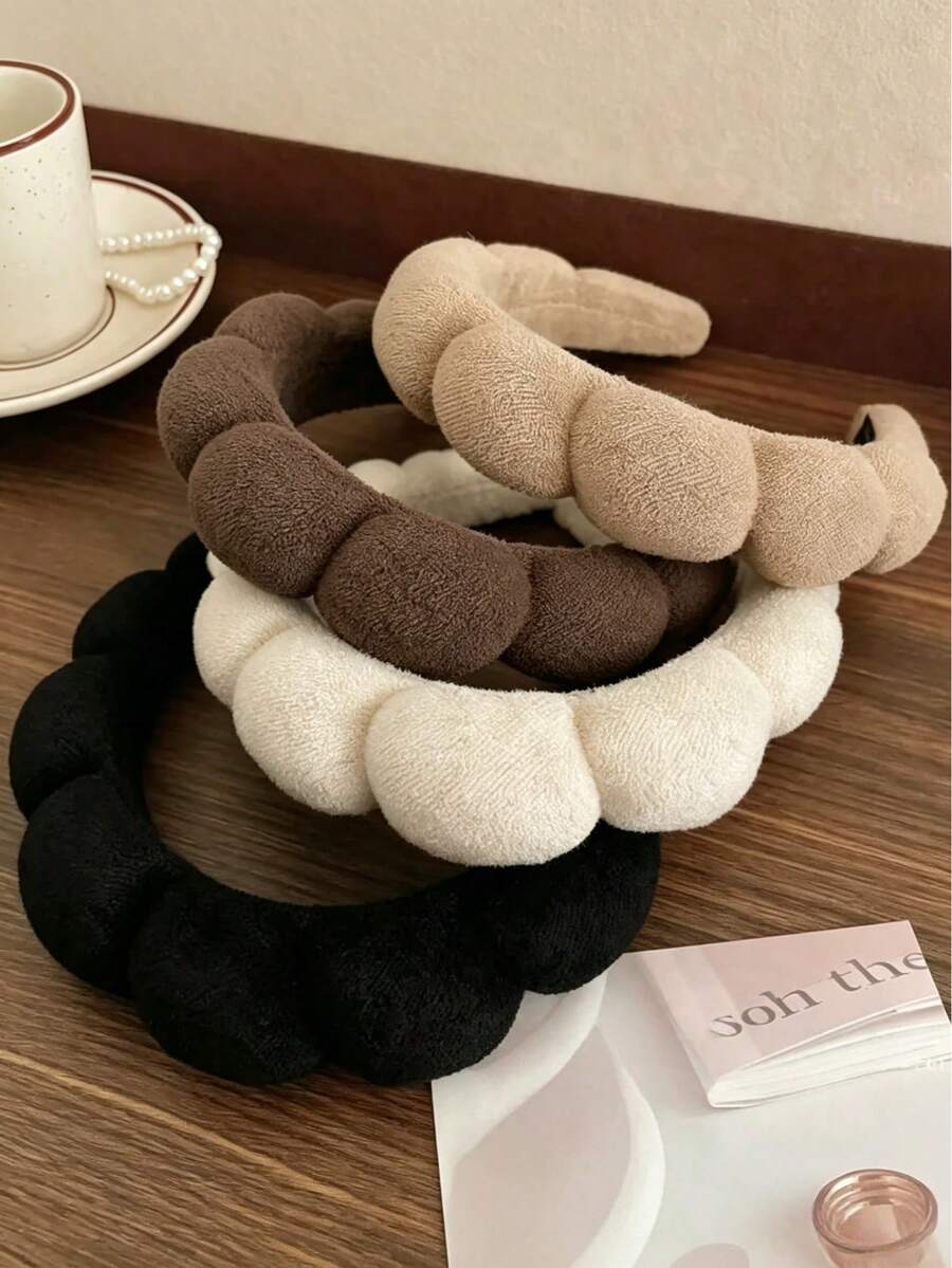 Cloud SPA Face Wash Headband: Suitable For Face Washing And Facial Care. Thick Terry Cloth Headband, Perfect For Makeup, Sports And Yoga. A Must-Have For Girls At Home And In Dorms, A Perfect Choice For The Back-To-School Season. - Multicolor - View 1