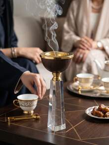 優雅北歐風水晶香爐 | 透明水晶玻璃 Bakhoor 香爐，適用於阿拉伯香料與烏木，極簡現代居家裝飾，適合放鬆與舒壓，優雅客廳裝飾，香座，禮物/贈品 - 經典方形底座款 - 查看 5