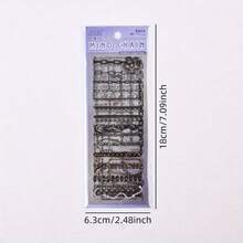 6pcs Chain Pattern PET Waterproof Stickers, Transparent Index Tabs For Scrapbooking, Suitable For DIY Crafts, Notebooks And Party Activities, Multiple Styles Of DIY Decorative Stickers, Durable School Supplies - 6 Sheets - View 3