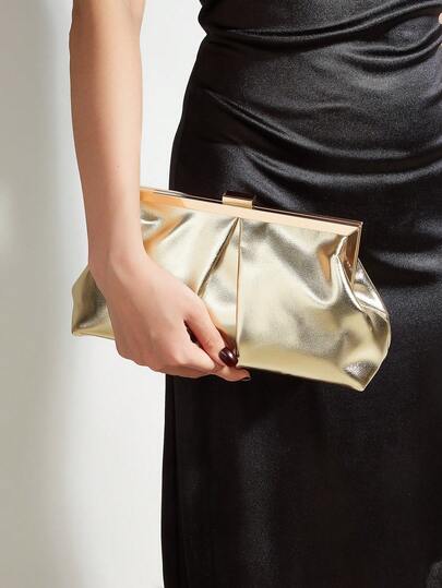 Large Capacity Fashionable Elegant PU Leather Women's Clutch Bag, Elegant Evening Handbag, Formal Ball Gown Wedding Bag, Suitable For Women's Daily Commute Or Dating, Also Suitable For Parties, Weddings, Balls, Evening/Banquet Occasions, Can Be Paired With Wedding Dresses, Formal Gowns, Ball Gowns, Birthday Dresses.