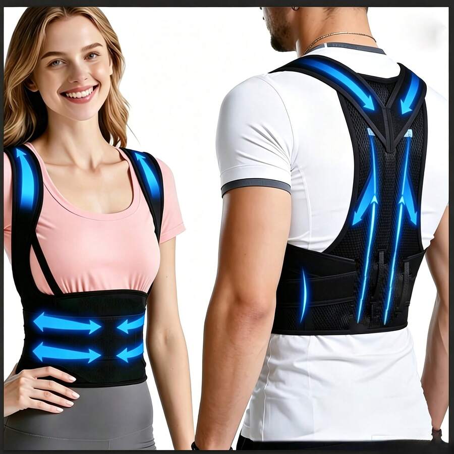 Unisex Adjustable Wide Waist Support Shaping Sports Belt, Polyester Fiber And Nylon Blend, Suitable For Various Sports Styles, Essential Gift For Couples