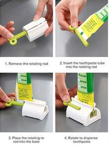 1PC Tube Squeezer Designed For Various Soft Tubular Products, Compatible With Medical Ointments, Cleansers, Hand Creams, Children's Toothpaste, Hair Dye Tubes, Universal Tool For Bathrooms, Pharmacies, Beauty Salons. Round Heart / Number Shaped Colorful Handle, Multiple Color Options, Pure White Body Resistant To Dirt And Easy To Clean, Waterproof Plastic Material Resistant To Mold And Deformation In Humid Environments - Multicolor - View 4