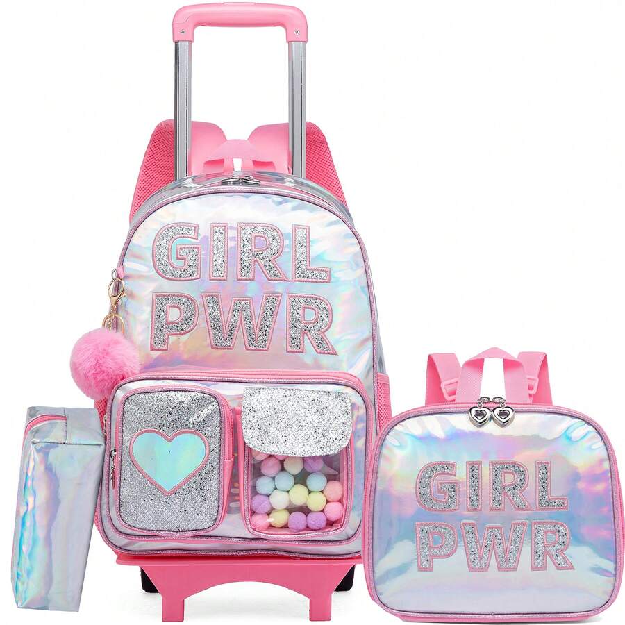 Teens Rolling Backpack For Girls Backpack With Wheels For Elementary Student Teens Carry On Bag For Girls - Girls' Rolling Bag - View 1