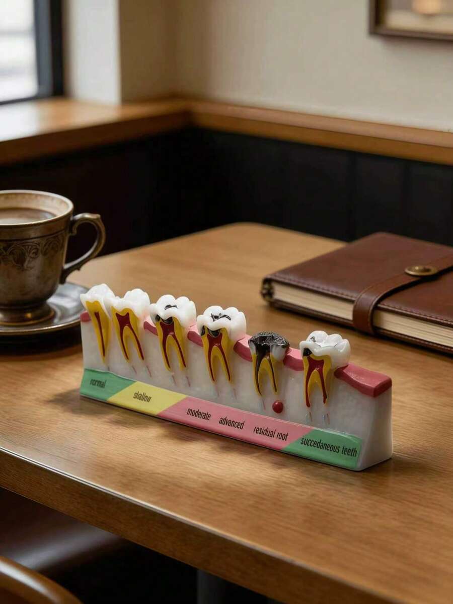 1pc Graduated Caries Comparison Dental Model, Multi-Color Dental Anatomy Display Ornament, Educational Tooth Sculpture, Teacher Gift, Clinic Office Desk Learning Aesthetic Bookshelf Decor, Student Learning, Medical Theme Holiday Decoration - Teeth - View 1