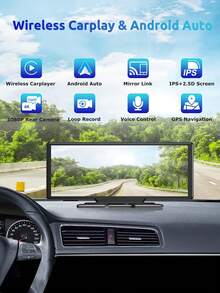 可選相機 / 10.26 吋觸控螢幕 CarPlay 便攜式汽車音響 Android Auto，Car Play 導航，語音控制，遠端連接/AUX/FM，汽車收音機接收器，循環錄影，即插即用，適用於汽車、卡車、廂型車 - Car display - 查看 5