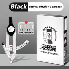 1件圓形繪圖工具，按鈕式設計，直徑範圍 0.39-5.12 英吋，附刻度與 6 個替換筆尖，返校季 - 套裝 - 查看 2