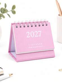 1PC Simple 2027 Desk Calendar,Macaron Color Creative Flip Cover Design For Daily Schedule Planning, A Must-Have Desktop Decoration, Essential For Study And Office Use - Single Piece - View 16