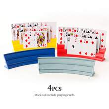 1pc/2pcs/4pcs Poker Card Holder, Curved Design Hands-Free Card Stand, Suitable For Elderly And Arthritis Patients, Stackable Plastic Card Storage Rack, Ideal For Family Game Night Party Card Games - View 31