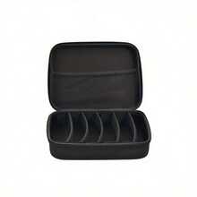 Adjustable 6/7/8 Compartment Eyewear Storage Box With Dividers, Vacuum Cleaner Storage Bag, Portable Fashion Glasses Case,Bedroom Room Decor,Back To School - Black - View 12