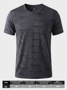 Men's Quick-Dry Breathable Short Sleeve Crew Neck Colorblock Sports T-Shirt, Suitable For Gym Workout, Running, Fitness And Casual Wear - Grey - View 16