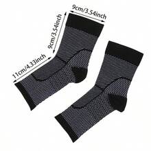 1 Pair Compression Ankle Support Sleeve, 20-30mmHg Foot Compression Sleeve, Provides Ankle/Heel Support, Promotes Blood Circulation, Fitness Accessory, Suitable For Multiple Sports, Breathable Elastic Ankle Support Sock, Used For Sports Sprain Protection, Effectively Protects Your Ankle, Lightweight And Breathable, Enhances Your Performance During Exercise - Beige - View 11