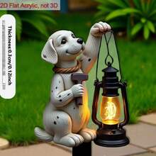 [2D Flat] 2D Flat Shaped, 1pc Puppy Garden Stake - Pointed Tip Easy Insertion Design, Acrylic Material Suitable For Outdoor/Planter Decoration, 0.2cm Thickness, Yard Flower Bed, Durable Garden Ornament (Puppy Shape, 2D Flat) - A - View 2