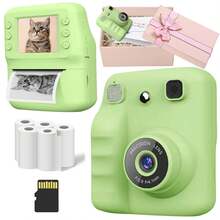 This Instant Print Camera Comes With Photo Paper, Designed Specifically For Children To Enjoy The Fun Of Selfies. It Combines Instant Imaging And Digital Functions, Supporting 1080P HD Video Recording To Capture Precious Moments. With A Built-In MP3 Player And Educational Games, It Is An Ideal Gift For Children Aged 3-12, Especially Suitable For Occasions Like Christmas, New Year, And Birthdays. - Green - View 17