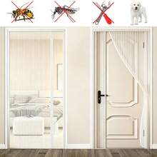 Magnetic Screen Door, Side-Opening Double-Sided Magnetic Mesh Screen Door, Anti-Mosquito Curtain, Polyester Fiber Mesh, High-Density Breathable Mesh Window, Patio Yard Fly Insect Screen Curtain, With Installation Accessories - White - White - View 2