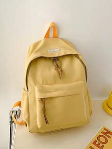 4-Piece Set - Back To School Minimalist Casual Backpack Set Backpack + Tote Bag + Crossbody Bag + Pencil Case Large Capacity With Laptop Compartment Campus Backpack Solid Color Nylon Student Backpack Adjustable Shoulder Strap Multi-Pocket Lightweight Portable Backpack Zipper Bag Set Suitable For Graduates/Students/Teenage Girls Perfect For Outdoor Travel/Middle School/High School/College Use - 2051 - View 17