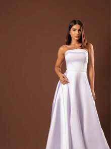 Elegant Strapless Graduation Party Dress Code 110 - White - View 3