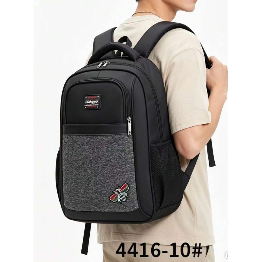 Mochila Resistente Água Grande Capacidade Escolar Trabalho4416-10 - Preto - Visão 1