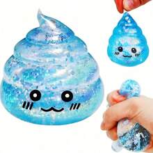 1 Novel Squeezable Poop-Shaped Stress Ball Toy,Maltose Fun Stretch Squeeze Decompression Toy,Suitable For Kids And Adults, Prank Gift, Random Color, Squeezable Toy,Cheese Squeezable Toy,Decompression Toy,Cheese Squeezable Toy, Dumpling Squeezable Toy - Multicolor - View 3
