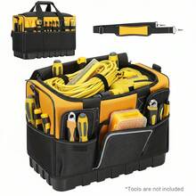 Hardware Tool Bag Wear-Resistant Durable Plastic Base Handheld Heavy-Duty Tool Bag, Portable Empty Tool Organizer With 16 Pockets, Soft Grip Carry Tool Bag, Father's Day Birthday Gift For Dad & Mechanics,This Tool Bag Does Not Include A Plastic Base. - A - View 2
