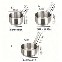 6pcs Stainless Steel Sauce Cups With Handle, Durable Multi-Functional Tableware. Suitable For Dipping Sauces, Gravies, And Baking Ingredients. Enhances Dining Elegance; A Great Practical Gift For Home Cooking Enthusiasts. 1pc/2pcs - Silver - View 11