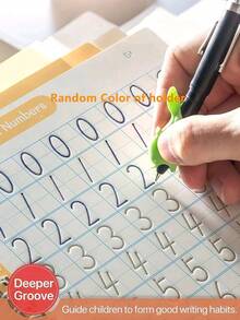 4pcs Magic Handwriting Practice Set + 7pcs Bonus, Reusable Children's Notebook, Handwriting Practice Book, Magic Writing Set, Back To School - Multicolor - View 1