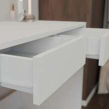 1 Piece Modern Slim Space-Saving Accent Table, 81cm Length Narrow 50cm Depth Two Concealed Storage Drawers, Multi-Scene Hallway Console, Makeup Table, Mini Computer Desk, Apartment Side Cabinet, Cosmetic Organizer Table - Multicolor - View 11