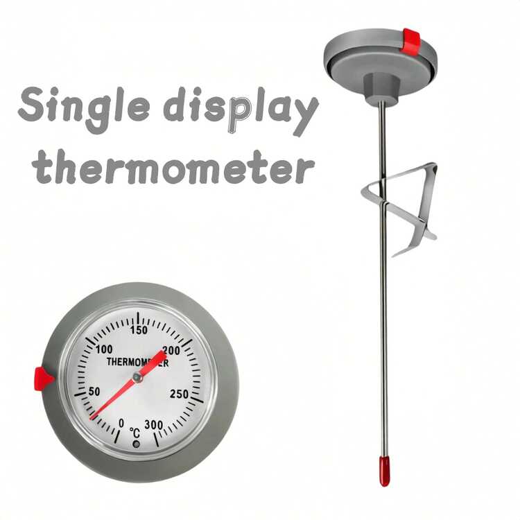 Battery-Free Probe Oil Temperature Thermometer, Extended Stainless Steel Probe For Deep Oil Layer, Adjustable Pot Clip For Secure Fit On Pot Rim, Clear Celsius Scale, Precise Control Of Frying And Braising Oil Temperature, Professional Temperature Control Tool For Restaurants, Street Food Stalls And Home Baking - A - View 12