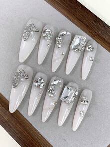 Korean Style Extra Long Artificial Nails, Handmade, Suitable For Daily Wear, Parties And Gatherings - Multicolor - View 2