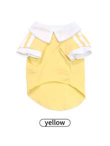 Pet Polo Shirt, Breathable Fabric, Classic T-Shirt, Multiple Colors And Sizes Available, Suitable For Cats And Dogs Under 6kg - Yellow - View 13