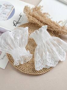 1 Pair New Exquisite Fairy-Style Princess Decorative Lace Fake Cuffs With Magic Tape Wrist Wraps Accessory - Multicolor - View 9