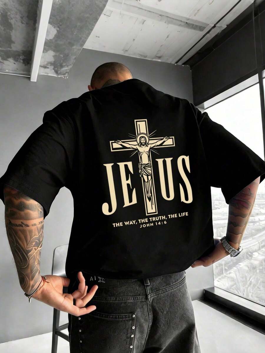 Men T-Shirts - 黑色 - 查看 1