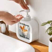 1pc Funny Chihuahua Print Press Soap Dispenser, Cute Sleeping Puppy Pattern With English Slogan, Bathroom Kitchen Hand Soap Lotion Dispenser Pump Bottle, Creative Gift For Pet Lovers - Multicolor - View 1