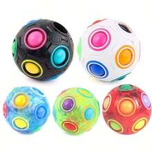 1pc Candy Color Building Block Rainbow Ball, 12-Hole Press Novelty Toy, Christmas Gift Halloween Gift (Random Shipment) - Multicolor - View 5