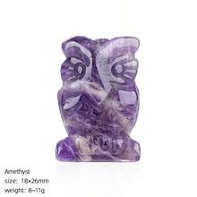 1pc 1in 2 Styles Natural Crystal Owl Carved Ornament | Home Decor & Meditation Energy Guardian | Symbol Of Wisdom And Protection - crystal - View 18