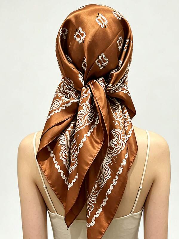 1 peça lenço bandana para cabeça e pescoço 90*90 com estampado de caju, versátil para envolver o cabelo