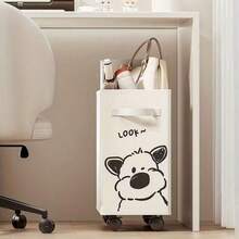 Cute Animal-Shaped Mobile Storage Cart, Office Storage Basket, Desktop Organizer For Bags, Under-Desk Storage Rack, Dorm Mobile Rolling Cart, Floor-Standing Mobile Storage Rack With Wheels, And Detachable Under-Desk Office Supplies Organizer - A - View 3