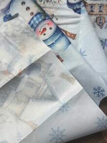 1/100件裝聖誕樹裙，雪鄉、聖誕老人與馴鹿圖案，包含聖誕樹、冬青、紅莓與雪花設計，圓形底座，直徑60/90CM可選；適合冬季派對與居家節日裝飾，理想的聖誕樹配件 - 彩色 - 查看 10