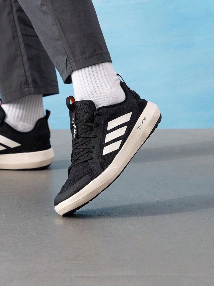 Adidas 男士戶外鞋 TERREX BOAT LACE CLIMACOOL 舒適透氣運動休閒鞋 JI3499 - 黑色 - 查看 1