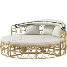 Sun Island, 4-Piece Set, Extendable Canopy, 5 Cushions, Rattan Look, 178W X 85D X 66.5H Cm, Beige-XY228830 - 860-317V00CW - View 1