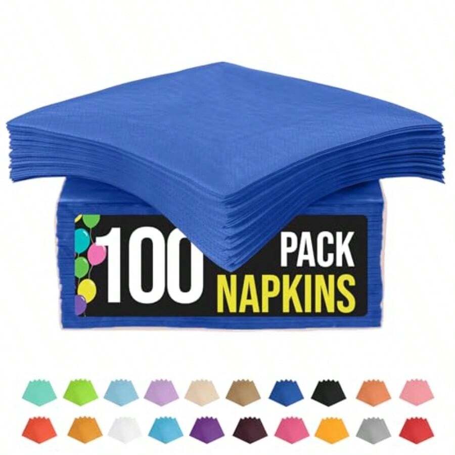 Dark Blue Napkins Disposable Everyday 100 Pcs 2 Ply Dark Blue Luncheon Napkins Paper Everyday Colored Napkin For Parties Lunch Napkin For Tables Party Supplies And Party Decorations - Exquisite - Dark Blue - View 1
