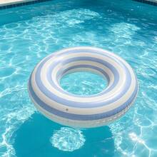 Vintage Striped Inflatable Swim Ring With Handle, Large Round Pool Float Lounge Chair, Fashionable Water Float, Suitable For Beach, Swimming Pool And Summer Vacation Party - Multicolor - View 28