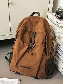 Mochila Retrô Japonesa de Grande Capacidade, Mochila Escolar para Estudantes, Bolsa para Laptop, Mochila Casual para Deslocamento e Viagem. 5 Cores para Escolher, Combina Facilmente com Vários Estilos de Roupa, Perfeita para Campus, Deslocamento ou Viagem. Compartimento Principal Espaçoso, Acomoda Facilmente Laptop e Itens Essenciais do Dia a Dia; - Multicolorido - Visão 12