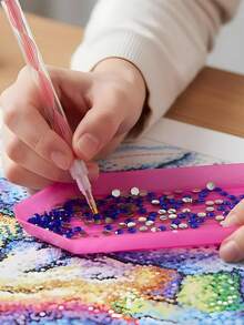 مجموعة أدوات وإكسسوارات الرسم بالألماس، تشمل صندوق تخزين محمول، قلم ألماس مريح، شمع مربع وصينية فرز، مجموعة حرفية للمبتدئين البالغين، متوفرة باللون الوردي والبنفسجي والأزرق والأخضر - A - مشاهدة 2