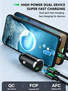 1pc 2-In-1 Hidden Car Phone Charger 12A Super Fast Charging Cigarette Lighter Adapter, Compatible With Phone/Tablet/Laptop/Camera/Dash Cam And More Devices, Car Charging Accessory - 1PCS[均碼] - 查看 8